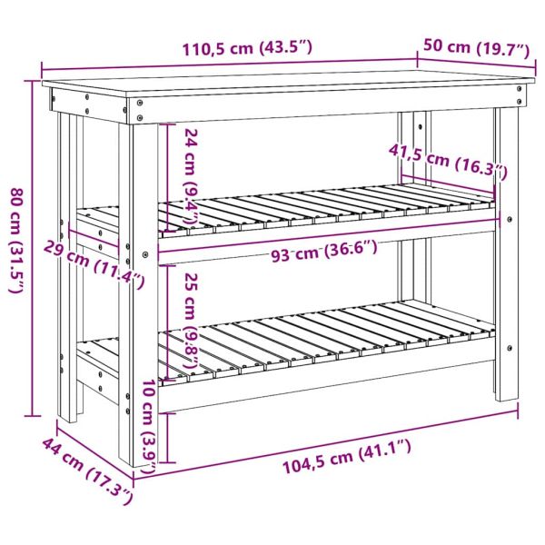 Работна маса Восъчнокафяв 110,5 x 50 x 80 cm Борово дърво масив