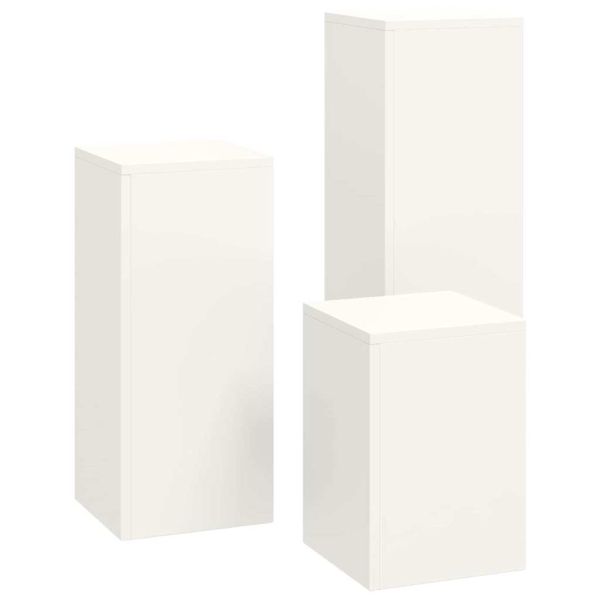 Стойка за растения 3 pcs Бяло Стомана