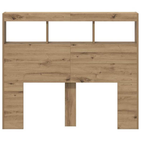 Облегалка за глава с рафт Дъб 120 x 17 x 102 cm Инженерно дърво