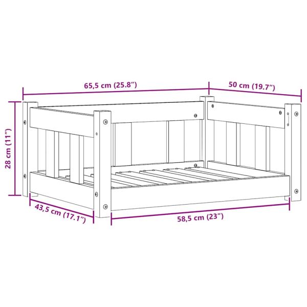 Кучешко легло Кафяво с восъчно покритие 65,5 x 50 x 28 см