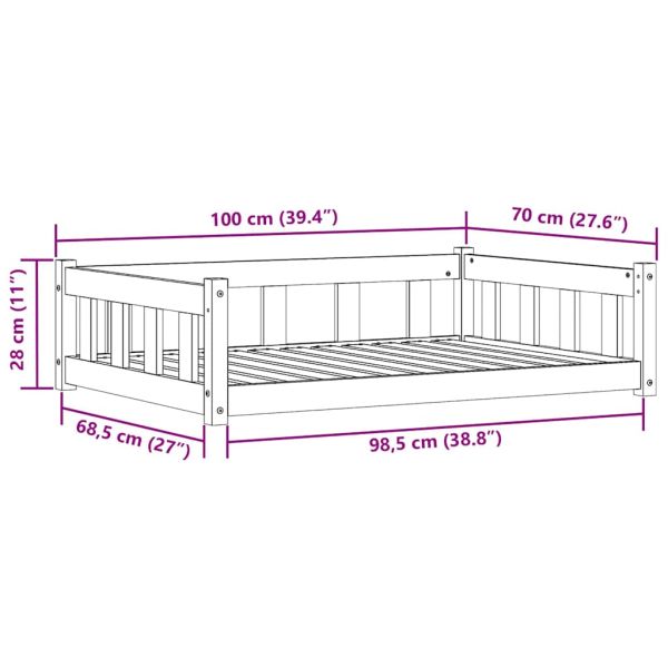 Кучешко легло Кафяво с восъчно покритие 100 x 70 x 28 см