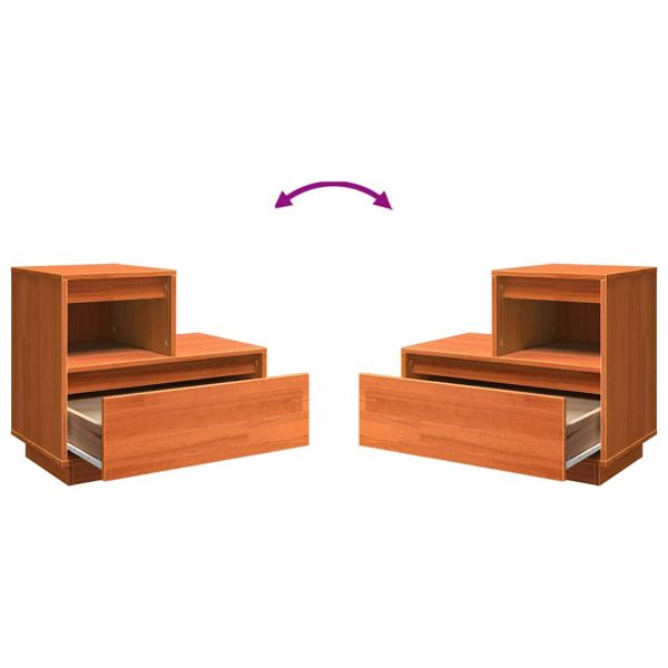 Нощен шкаф с чекмедже Кафяво с восъчно покритие 60 x 34 x 51 см