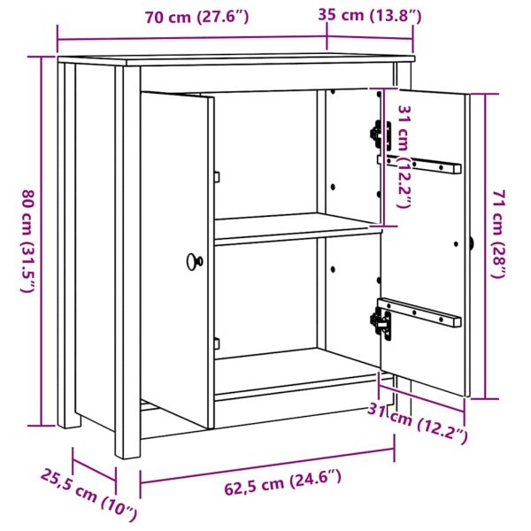 Служебен шкаф Кафяво с восъчно покритие 70 x 35 x 80 см