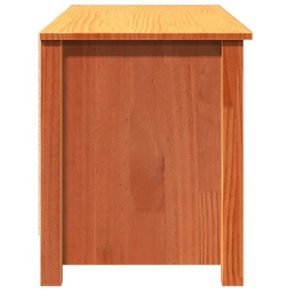 Пейка с място за съхранение с рафт Кафяво с восъчно покритие