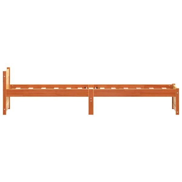 Рамка за легло Кафяво с восъчно покритие 205.5 x 95.5 x 51 см