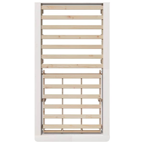 Рамка за легло Бяло 75 x 190 cm Солидно борово дърво