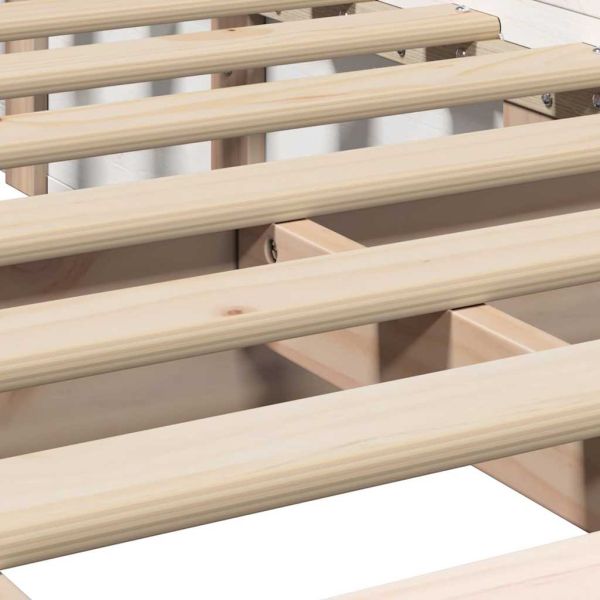 Рамка за легло Бяло 75 x 190 cm Солидно борово дърво