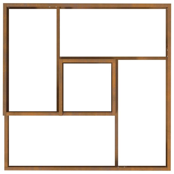 Градинска саксия Кафяво 80 x 80 x 50 см Патинираща стомана