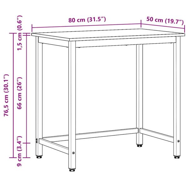 Маса Димян дъб 100 x 50 x 76,5 см Инженерна дървесина и стомана