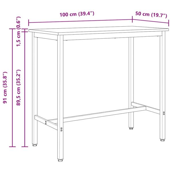 Маса Бяло 100 x 50 x 91 cm Инженерна дървесина и стомана