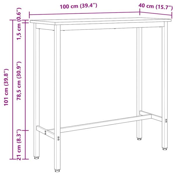 Маса Бяло 100 x 40 x 101 см Инженерна дървесина и стомана