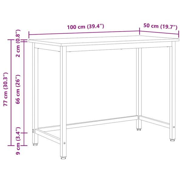 Маса Бяло 100 x 50 x 77 см Инженерна дървесина и стомана