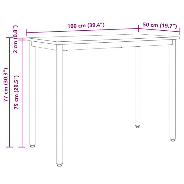 Маса Бяло 100 x 50 x 77 см Инженерна дървесина и стомана