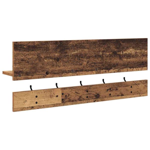 Стенен закачалка за палта с рафт Старо дърво 90 x 15 x 36 см