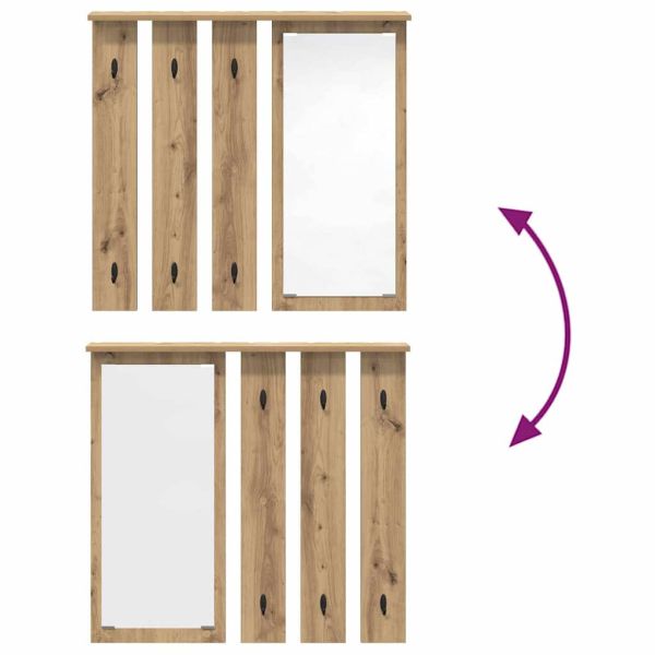 Стенен закачалка за палта с рафт дъб артизан 84 x 10 x 80 см