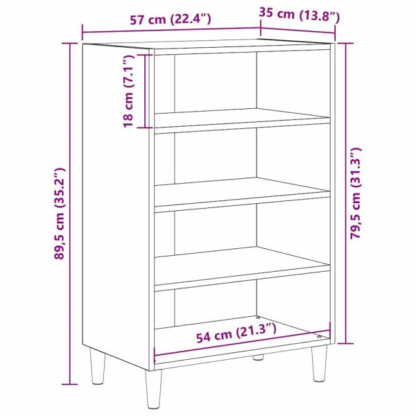 Служебен шкаф Дъб 57 x 35 x 89.5 см Инженерно дърво