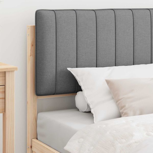 Леглова рамка с тапицирана гръбна част Светлосиво 100 x 200 cm