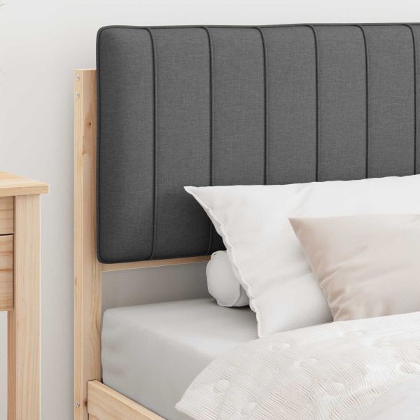 Леглова рамка с тапицирана гръбна част Тъмен сив 100 x 200 cm