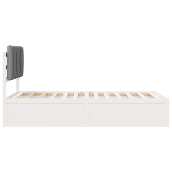 Леглова рамка с тапицирана гръбна част Светлосиво 100 x 200 cm