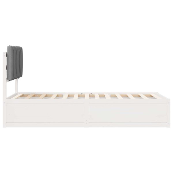 Леглова рамка с тапицирана гръбна част Светлосиво 90 x 200 cm