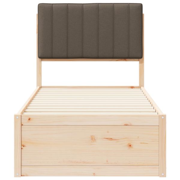 Леглова рамка с тапицирана гръбна част Таупе 80 x 200 cm