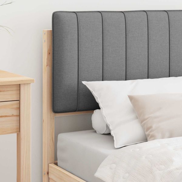 Леглова рамка с тапицирана гръбна част Светлосиво 90 x 190 cm