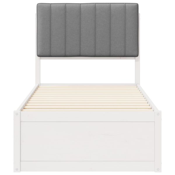 Леглова рамка с тапицирана гръбна част Светлосиво 75 x 190 cm