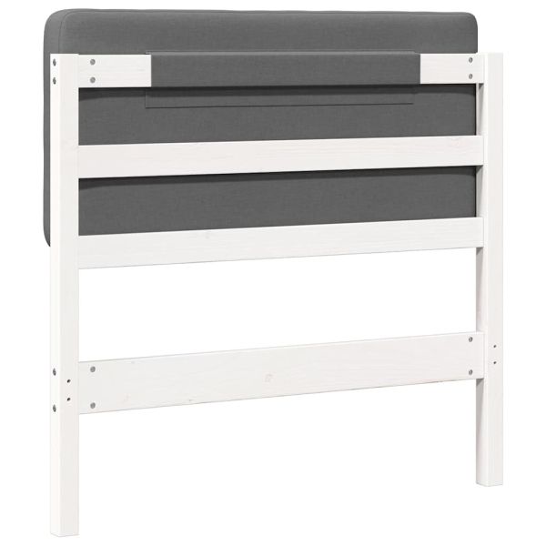 Тапицирана табла Бяло и светло сиво 90 cm Солидно борово дърво