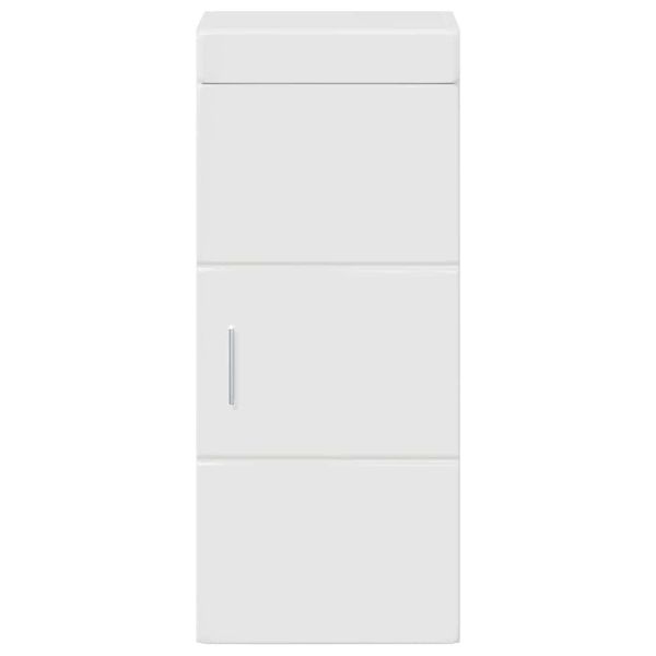 Банен стенен шкаф с рафт TULUM Лъскаво бяло 37 x 24,5 x 86 см