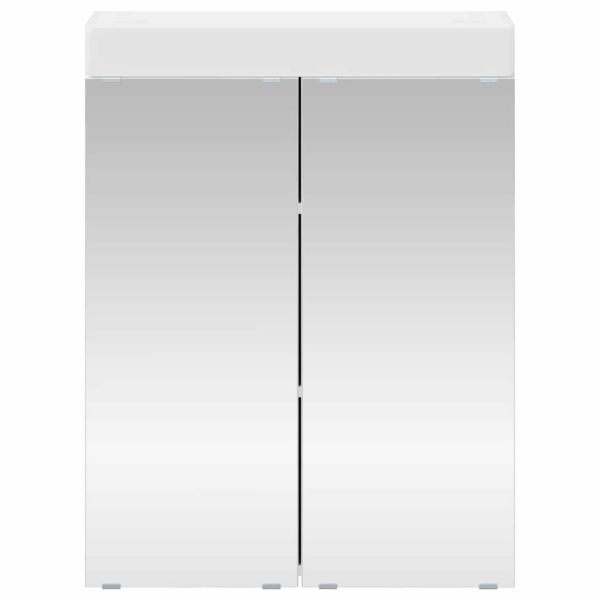 Шкаф с огледало за баня с рафт TULUM Бяло 60 x 16,5 x 78 см