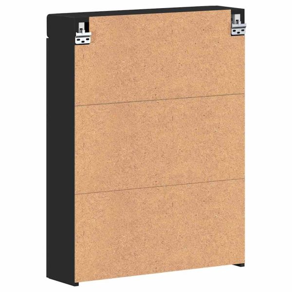 Шкаф с огледало за баня с рафт TULUM Черно 60 x 16,5 x 78 см