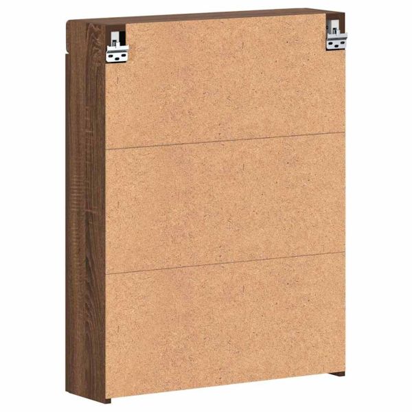 Шкаф с огледало за баня TULUM Кафяв дъб 60 x 16,5 x 78 см