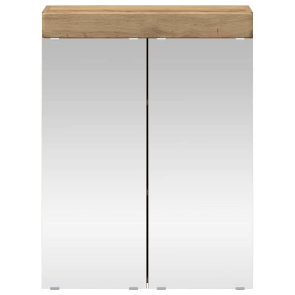 Шкаф с огледало за баня с рафт TULUM Дъб 60 x 16,5 x 78 см