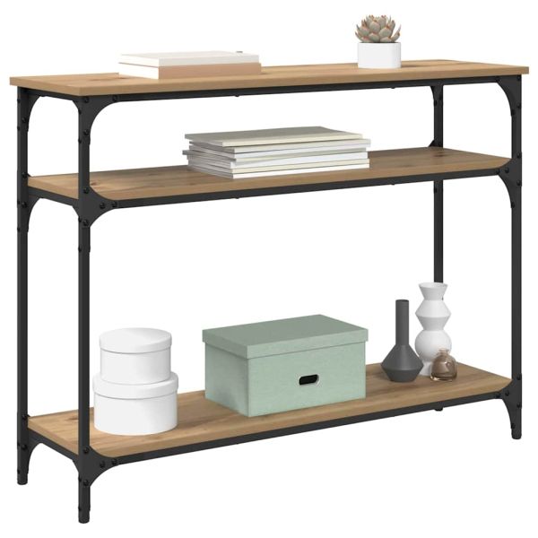 Конзолна маса с рафт Дъб 100 x 29 x 75 см Инженерно дърво