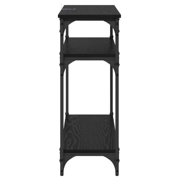 Конзолна маса с рафт Черния дъб 75 x 29 x 75 см Инженерно дърво