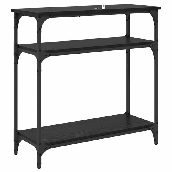 Конзолна маса с рафт Черния дъб 75 x 29 x 75 см Инженерно дърво