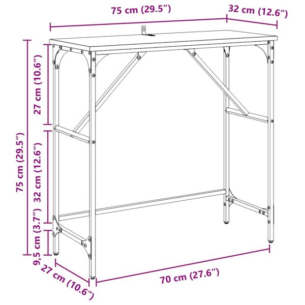 Конзолна маса Дъб 75 x 32 x 75 см Инженерно дърво