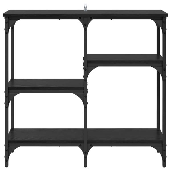 с рафт със съхранение Черен дъб 80 x 29 x 75 см Инженерно дърво