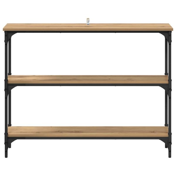 Конзолна маса с рафт Дъб 100 x 22,5 x 75 см Инженерно дърво
