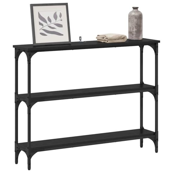 Конзолна маса Черен дъб 100 x 22,5 x 75 см Инженерно дърво