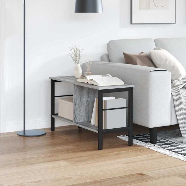 Рафт за книги Сив Сонома 82 x 32 x 47 см Инженерно дърво