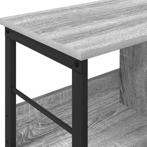 Рафт за книги Сив Сонома 82 x 32 x 47 см Инженерно дърво