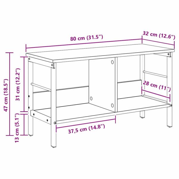 Рафт за книги Старо дърво 82 x 32 x 47 см Инженерно дърво