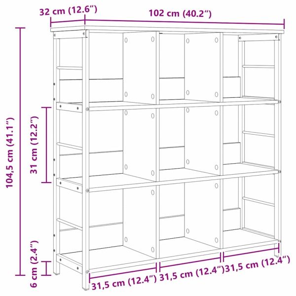 Рафт за книги Димян дъб 102 x 32 x 104,5 см Инженерно дърво