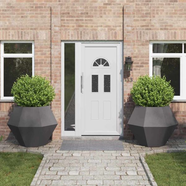 Кашпа 2 pcs Черно 100 x 100 x 80 см Стомана