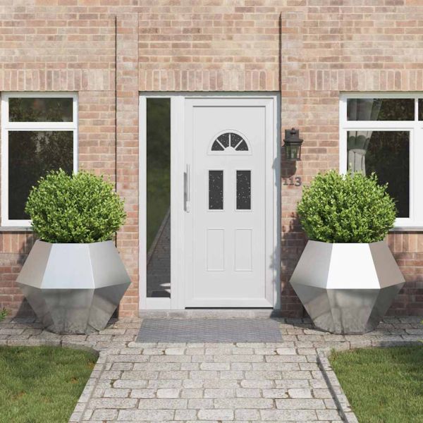 Кашпа 2 pcs Сребрист 100 x 100 x 80 см Неръждаема стомана