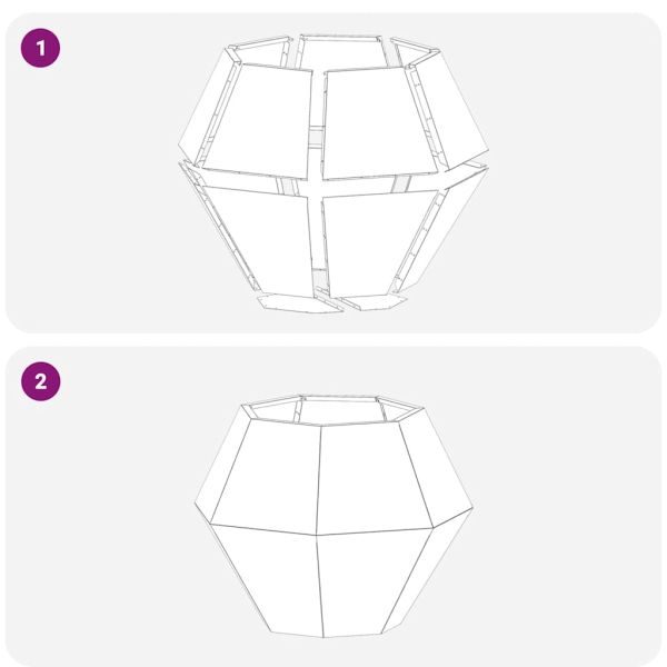Кашпа 2 pcs Антрацит 75 x 75 x 60 см Стомана