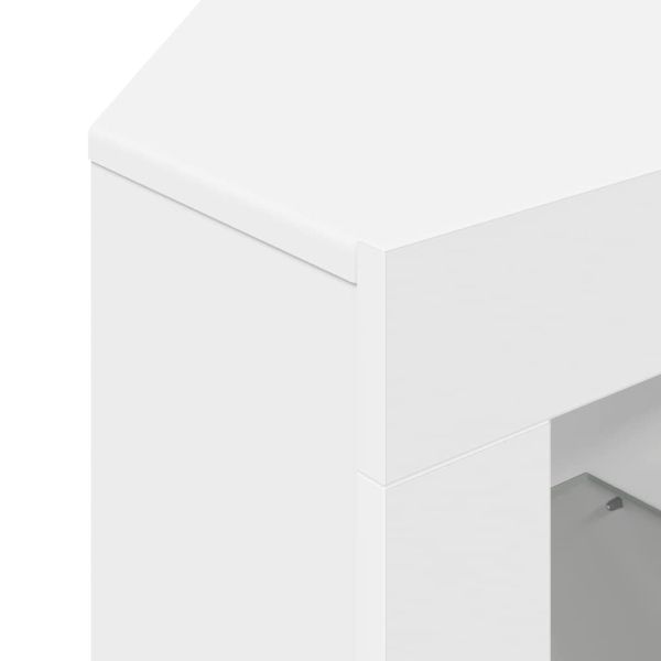 Ъглов кабинет за LED телевизор Бяло 100x40x68см Инженерно дърво