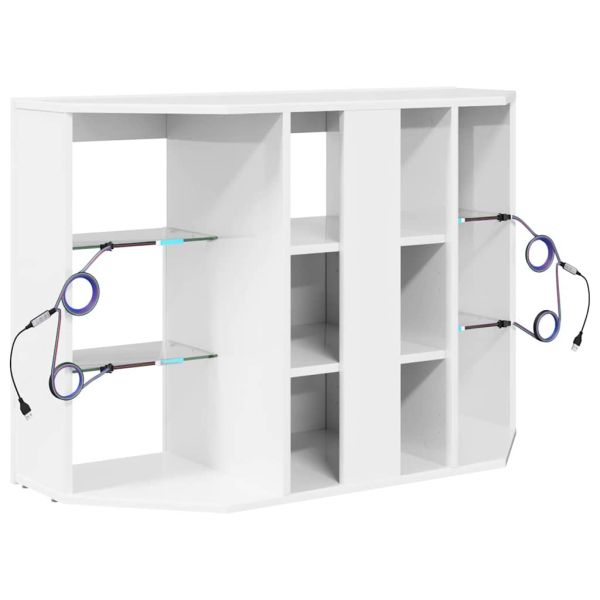 Ъглов кабинет за LED телевизор Висок гланц бяло 100x40x68см