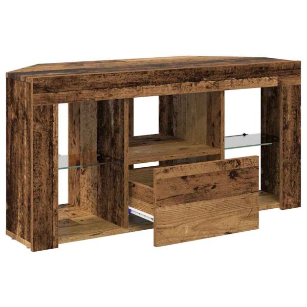 Ъглов кабинет за LED телевизор Старо дърво 100 x 40 x 50 cm